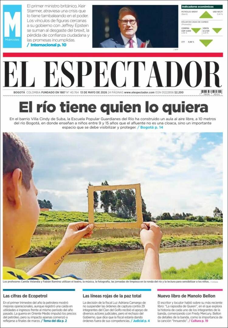 Portada de El Espectador · 13 may 2026